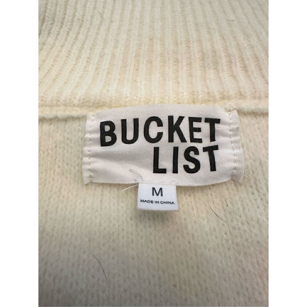 Bucketlist Colorblock Wool Blend Full Zip Knit Cardigan Sweater Brown Medium - Picture 6 of 7